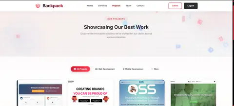 Screenshot of Backpack-Website